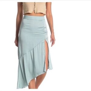 Free People Asymmetrical Light Blue Skirt